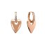 Pendientes de plata con baño oro rosado con forma de corazón con circonitas blancas